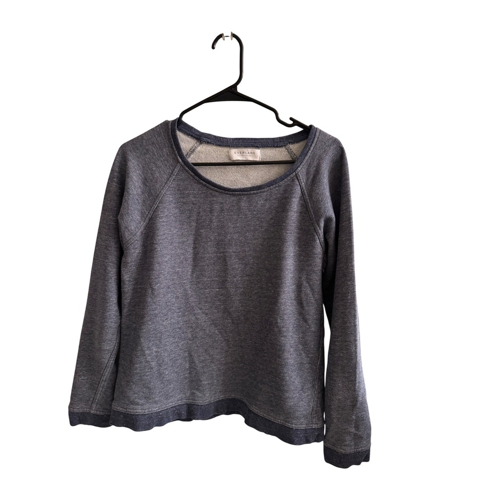 Everlane Sweatshirt Women S Petite Gray French Terry Raglan Scoop Neck Cotton